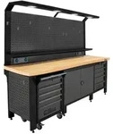 Werkstattwand Profiline XXL modular 250 cm robust Stahl LED Steckdosen Werkst...