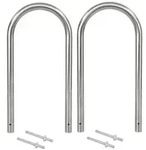 2 x Fahrradanlehnb&uuml;gel 115 x 58 cm Edelstahl &Oslash; 60 mm Einbetonieren...