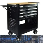 Werkstattwagen Profi Compact best&uuml;ckt 91 x 68 x 46 cm 4 Schubladen mit...