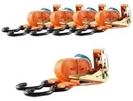 5x Spanngurt 2-tlg Profi Ratschen Zurrgurt 5m 8 t Orange Ladungssicherung rei...