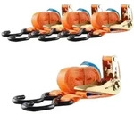 4x Spanngurt Ratschen Zurrgurt 5m 800kg 0,8t 0,8to ORANGE 2tlg