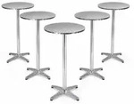 5x Stehtisch 2in1 h&ouml;henverstellbar 70/115cm &Oslash;60cm Aluminium Bistrotisch...