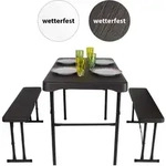 Bierzeltgarnitur 3-tlg. L&auml;nge 107 cm Festzeltgarnitur Gartenm&ouml;bel Set aus 2 B...