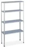 Relaxdays Silbernes Schwerlastregal mit 4 Ebenen Silber