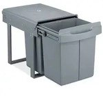 Relaxdays Einbaum&uuml;lleimer 2x 20l grau Grau