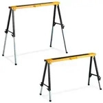 Relaxdays Klappbock mit Tragegriff 2er Set Gelb,Schwarz,Silber