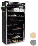 Relaxdays Schuhschrank VALENTIN hoch Wei&szlig;,Schwarz