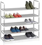 Relaxdays Schuhregal f&uuml;r 20 Paar Schuhe Schwarz,Grau
