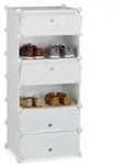 Relaxdays Schuhschrank mit 6 F&auml;chern Wei&szlig;
