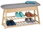 Relaxdays Schuhbank mit Sitzfl&auml;che und Stauraum Hellbraun,Grau