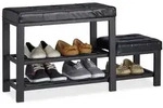 Relaxdays Schuhbank mit Hocker Schwarz