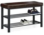 Relaxdays Schuhbank mit Polsterung Anthrazit,Dunkelbraun