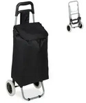Relaxdays Einkaufstrolley faltbar Schwarz,Silber