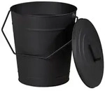 Relaxdays Ascheeimer mit Deckel Schwarz