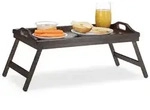 Relaxdays Klappbares Betttablett dunkelbraun Dunkelbraun