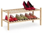 Relaxdays Bambus Schuhregal 2 Etagen stapelbar Hellbraun