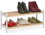 Relaxdays Schuhregal mit 2 Ebenen Wei&szlig;,Hellbraun