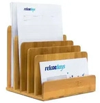 Relaxdays Dokumentenhalter Bambus Hellbraun