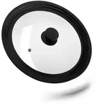 Relaxdays Topfdeckel 26-30 cm mit Silikon Schwarz,Transparent
