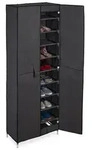 Relaxdays Schuhschrank Stoff 30 Paar Schuhe Anthrazit,Schwarz
