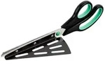 Relaxdays Pizzaschere mit Pizzaheber Gr&uuml;n,Schwarz,Silber