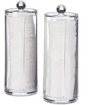 Relaxdays Wattepads Aufbewahrung 2er Set Transparent