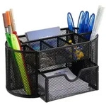 Relaxdays Schreibtischorganizer mit Stifthaltern Schwarz