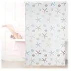 Relaxdays Duschrollo OCEAN Wei&szlig;,Braun,Hellblau