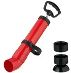 Relaxdays Rohrreinigungspumpe 2 Aufs&auml;tze Rot,Schwarz