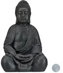 Relaxdays Buddha Figur 50 cm Anthrazit