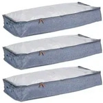 Relaxdays Unterbettkommode im 3er Set Transparent,Grau