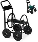 Relaxdays Schlauchwagen Metall schwarz Schwarz