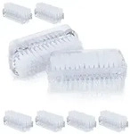 Relaxdays Nagelb&uuml;rste 8 St&uuml;ck Wei&szlig;,Transparent