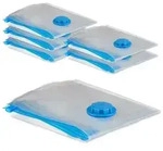 Relaxdays XL Vakuumbeutel f&uuml;r Kleidung 6er Set Blau,Transparent
