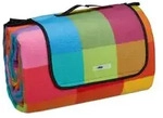 Relaxdays XXL Picknickdecke 200x300 cm kariert Blau,Orange,Rot