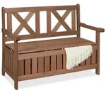 Relaxdays Gartenbank mit Stauraum Dunkelbraun