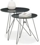 Relaxdays Beistelltisch 2er Set 3 Metallbeine Anthrazit,Silber