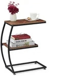 Relaxdays Beistelltisch Industrial 2 Ablagen Braun,Schwarz