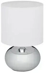 Relaxdays Nachttischlampe Touch Wei&szlig;,Silber