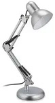 Relaxdays Retro Schreibtischlampe silber Schwarz,Silber