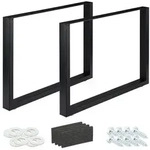 Relaxdays 2er Set Tischkufen schwarz Schwarz