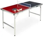 Relaxdays Klappbare Tischtennisplatte mit Zubeh&ouml;r Dunkelblau,Rot,Silber