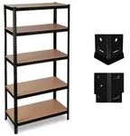 Relaxdays Schwerlastregal 1325 kg schwarz Hellbraun,Schwarz