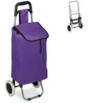 Relaxdays Einkaufstrolley faltbar Lila,Schwarz,Silber