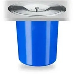 Relaxdays M&uuml;lleimer f&uuml;r Arbeitsplatte 5 Liter Blau,Silber