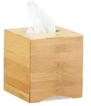 Relaxdays Kosmetikt&uuml;cherbox quadratisch Hellbraun