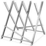 Relaxdays S&auml;gebock aus Stahl bis 150 kg Silber