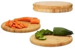 Relaxdays Fr&uuml;hst&uuml;cksbrettchen Set 30 cm Hellbraun