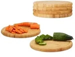 Relaxdays Fr&uuml;hst&uuml;cksbrettchen Set 30 cm Hellbraun