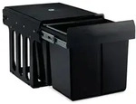 Relaxdays Einbaum&uuml;lleimer 2x15 L schwarz Schwarz